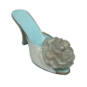 VTG POPULAR IMPORTS Nostalgia 1999 Light Blue Antique Miniature Heel Pump Shoe